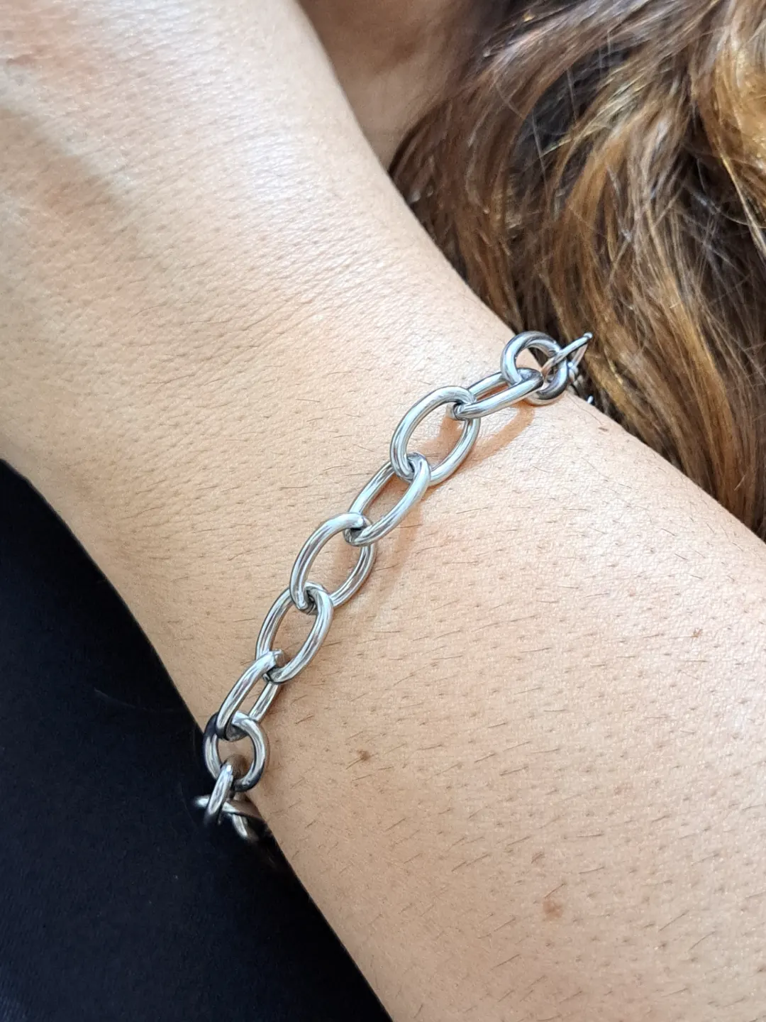 Pulseira de Elos Alongados Aço Inox - Aço Inoxidável • 100% À Prova D’Água | Alexa Semijoias Pulseira de Elos Alongados Aço Inox - Aço Inoxidável • 100% À Prova D’Água | Alexa Semijoias