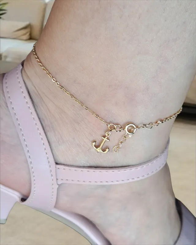 tornozeleira âncora - Semijoia Banhada a Ouro 18k | Alexa Semijoias tornozeleira âncora - Semijoia Banhada a Ouro 18k | Alexa Semijoias