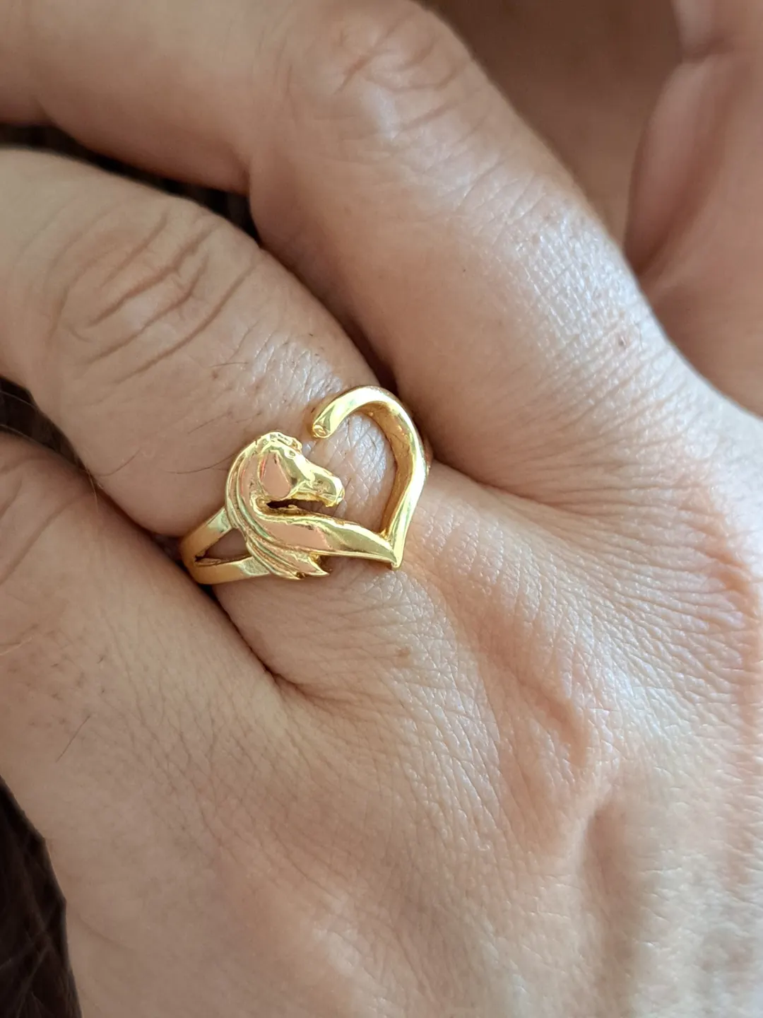 Anel Coração Cavalo Rústico - Semijoia Banhada a Ouro 18k | Alexa Semijoias Anel Coração Cavalo Rústico - Semijoia Banhada a Ouro 18k | Alexa Semijoias