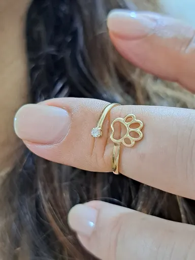 Anel Falange Ponto Luz e Patinha Coração - Miniatura 1