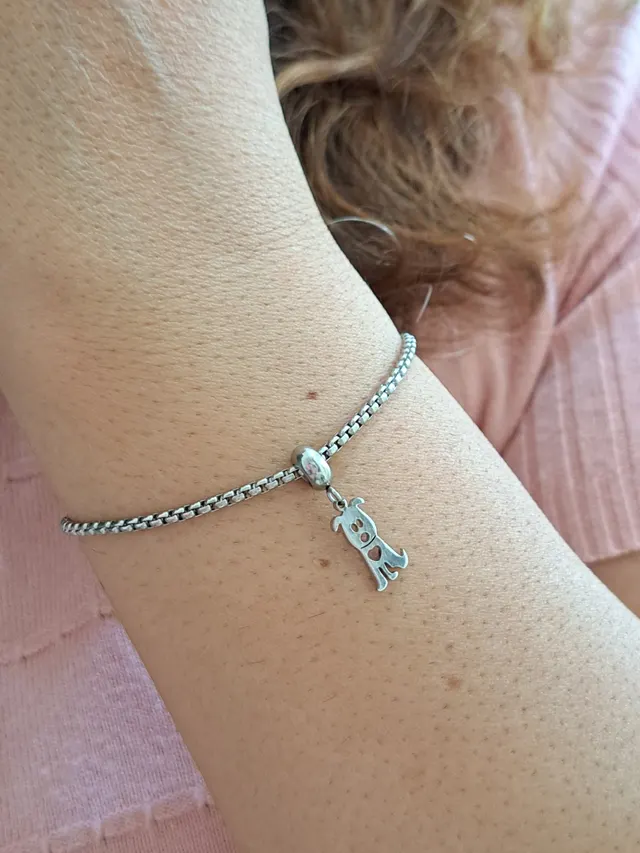 pulseira berloque cãozinho aço inox - Foto 2 | Alexa Semijoias
